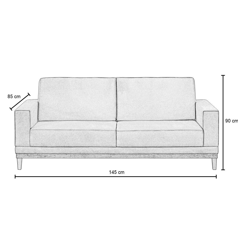 Sofá Living 145cm 2 Lugares Kayrós D05 Suede Bege - Mpozenato
