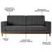 Sofá Living 160cm 2 Lugares Kayrós D05 Linho Chumbo - Mpozenato