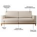 Sofá Living 180cm 3 Lugares Kayrós D05 Linho Bege - Mpozenato