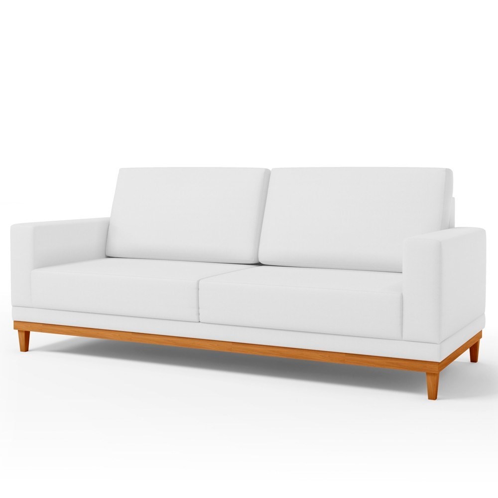 Sofá Living 180cm 3 Lugares Kayrós D05 Sintético Branco - Mpozenato