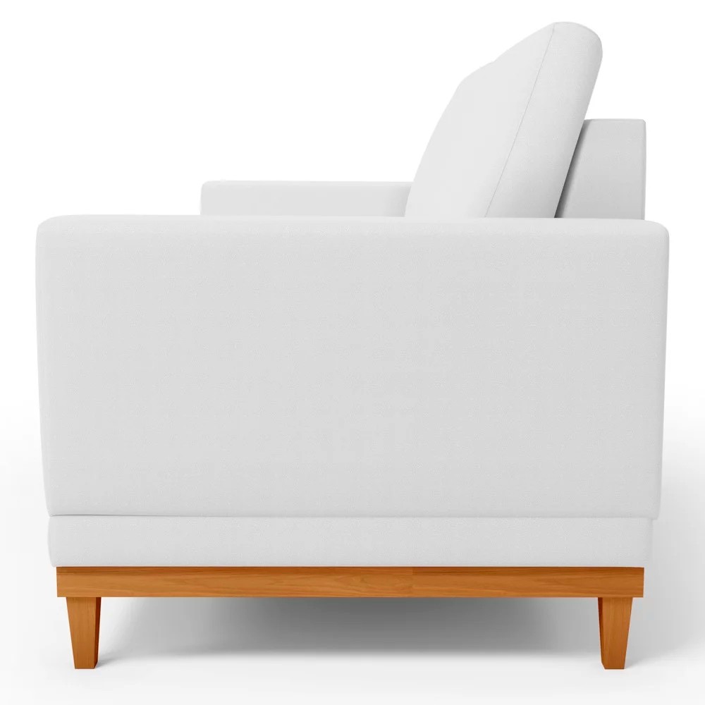 Sofá Living 180cm 3 Lugares Kayrós D05 Sintético Branco - Mpozenato