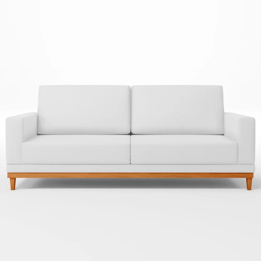 Sofá Living 180cm 3 Lugares Kayrós D05 Sintético Branco - Mpozenato