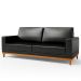 Sofá Living 180cm 3 Lugares Kayrós D05 Sintético Preto - Mpozenato