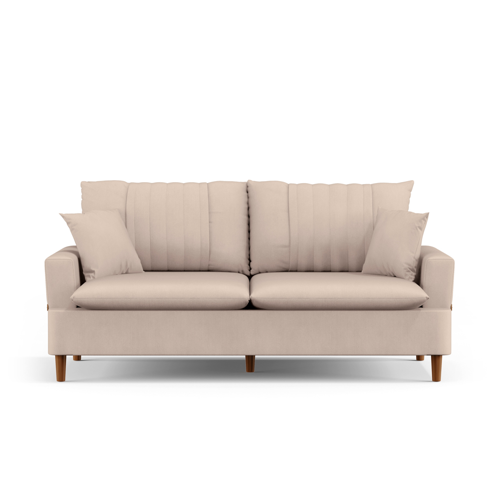 Sofá Living 2 Lugares 160cm com Almofadas Veras D05 Linho Bege - Mpozenato
