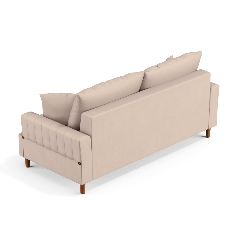 Sofá Living 2 Lugares 160cm com Almofadas Veras D05 Linho Bege - Mpozenato