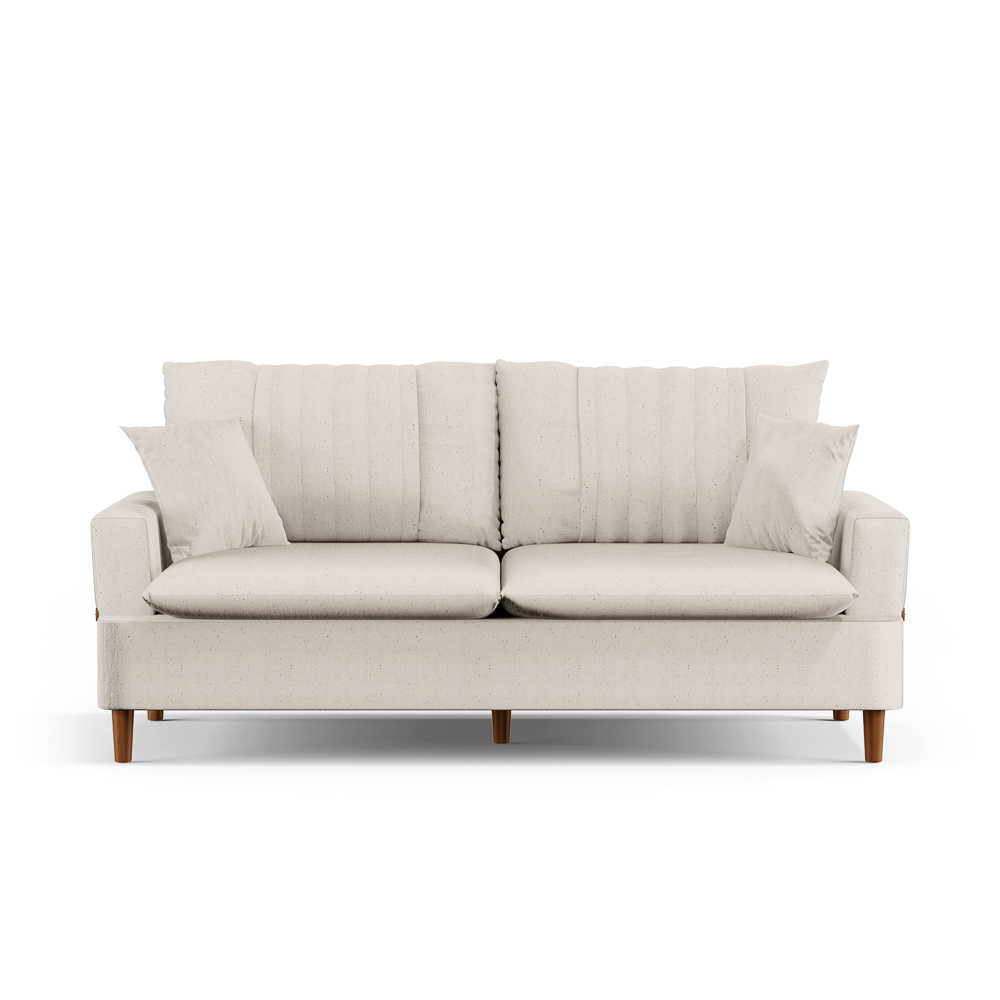 Sofá Living 2 Lugares 160cm com Almofadas Veras D05 Linho Cru - Mpozenato