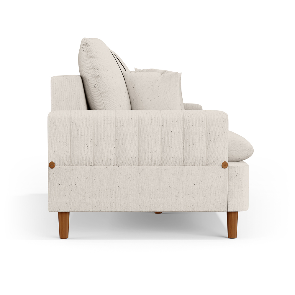 Sofá Living 2 Lugares 160cm com Almofadas Veras D05 Linho Cru - Mpozenato