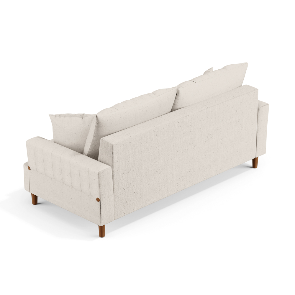 Sofá Living 2 Lugares 160cm com Almofadas Veras D05 Linho Cru - Mpozenato