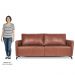 Sofá Living 2 Lugares Sala de Estar 180cm Cisso L07 Couro Marrom Claro - Mpozenato
