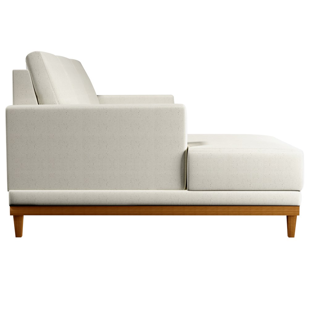 Sofá Living 200cm 3 Lugares Com Chaise Esquerdo Kayrós D05 Linho Cru - Mpozenato