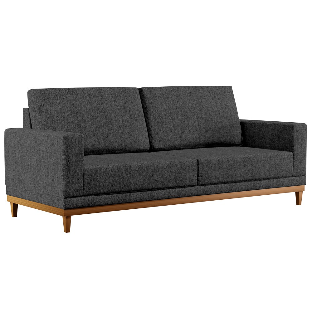 Sofá Living 200cm 3 Lugares Kayrós D05 Linho Chumbo - Mpozenato
