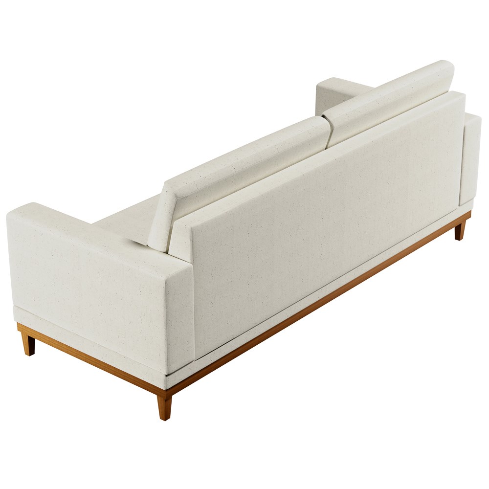 Sofá Living 200cm 3 Lugares Kayrós D05 Linho Cru - Mpozenato