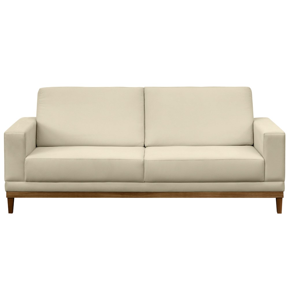 Sofá Living 200cm 3 Lugares Kayrós D05 Suede Bege - Mpozenato