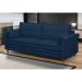 Sofá Living 3 Lugares 180cm Pés Madeira Efraim F05 Veludo Azul - Mpozenato