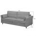 Sofá Living 3 Lugares 180cm Pés Madeira Efraim F05 Veludo Prata - Mpozenato