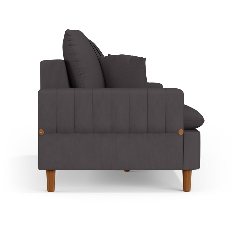 Sofá Living 3 Lugares 180cm com Almofadas Veras D05 Suede Cinza - Mpozenato