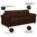 Sofá Living 3 Lugares 200cm Pés Madeira Efraim F05 Veludo Marrom - Mpozenato