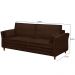 Sofá Living 3 Lugares 200cm Pés Madeira Efraim F05 Veludo Marrom - Mpozenato