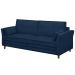 Sofá Living 3 Lugares 220cm Pés Madeira Efraim F05 Veludo Azul - Mpozenato