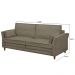 Sofá Living 3 Lugares 220cm Pés Madeira Efraim F05 Veludo Castor - Mpozenato