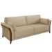 Sofá Living 3 Lugares 222cm Pés Madeira Roya M22 Linho Bege - Mpozenato