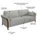 Sofá Living 3 Lugares 222cm Pés Madeira Roya M22 Linho Cinza - Mpozenato
