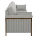 Sofá Living 3 Lugares 222cm Pés Madeira Roya M22 Linho Cinza - Mpozenato