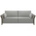 Sofá Living 3 Lugares 222cm Pés Madeira Roya M22 Linho Cinza - Mpozenato