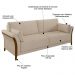 Sofá Living 3 Lugares 222cm Pés Madeira Roya M22 Linho Cru - Mpozenato