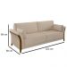 Sofá Living 3 Lugares 222cm Pés Madeira Roya M22 Linho Cru - Mpozenato