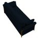 Sofá Living 3 Lugares 222cm Pés Madeira Roya M22 Veludo Azul Marinho - Mpozenato