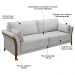 Sofá Living 3 Lugares 222cm Pés Madeira Roya M22 Veludo Cinza - Mpozenato