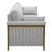 Sofá Living 3 Lugares 222cm Pés Madeira Roya M22 Veludo Cinza - Mpozenato