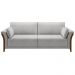 Sofá Living 3 Lugares 222cm Pés Madeira Roya M22 Veludo Cinza - Mpozenato