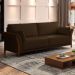 Sofá Living 3 Lugares 222cm Pés Madeira Roya M22 Veludo Marrom - Mpozenato