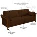 Sofá Living 3 Lugares 222cm Pés Madeira Roya M22 Veludo Marrom - Mpozenato