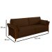 Sofá Living 3 Lugares 222cm Pés Madeira Roya M22 Veludo Marrom - Mpozenato