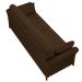 Sofá Living 3 Lugares 222cm Pés Madeira Roya M22 Veludo Marrom - Mpozenato