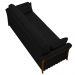 Sofá Living 3 Lugares 222cm Pés Madeira Roya M22 Veludo Preto - Mpozenato