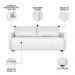 Sofá Living 3 Lugares Sala de Estar 220cm Virtus L07 Couro Branco - Mpozenato