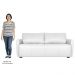 Sofá Living 3 Lugares Sala de Estar 220cm Virtus L07 Couro Branco - Mpozenato