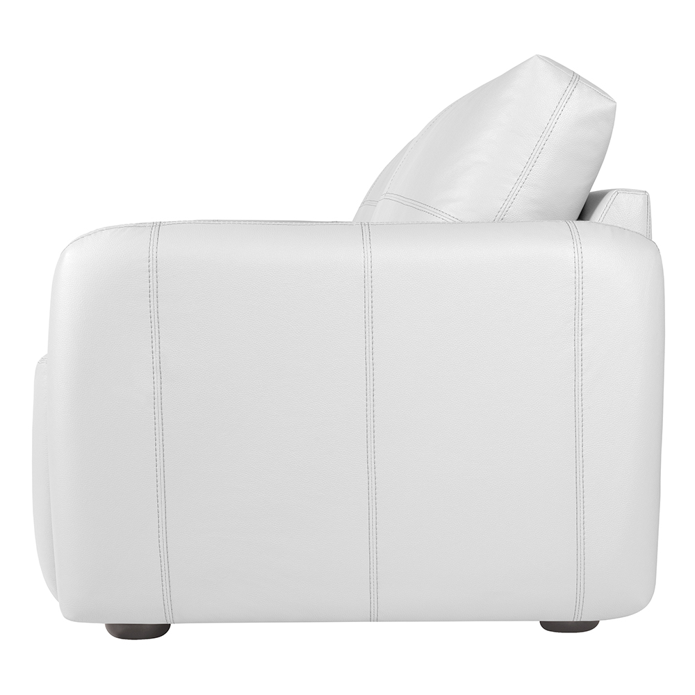 Sofá Living 3 Lugares Sala de Estar 220cm Virtus L07 Couro Branco - Mpozenato