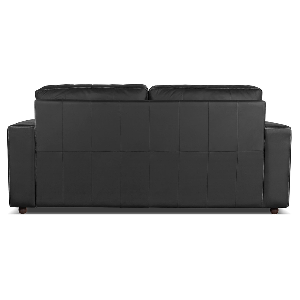Sofá Living 3 Lugares para Sala de Estar 200cm Licci L07 Couro Preto - Mpozenato