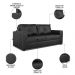 Sofá Living 3 Lugares para Sala de Estar 200cm Licci L07 Couro Preto - Mpozenato