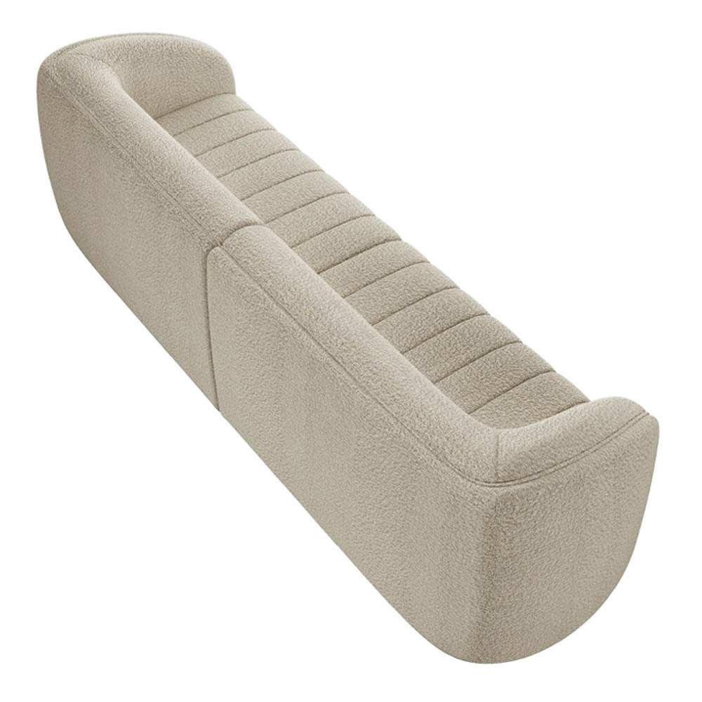 Sofá Living Decorativo 3 Lugares 252cm Meris M22 Bouclê Bege - Mpozenato