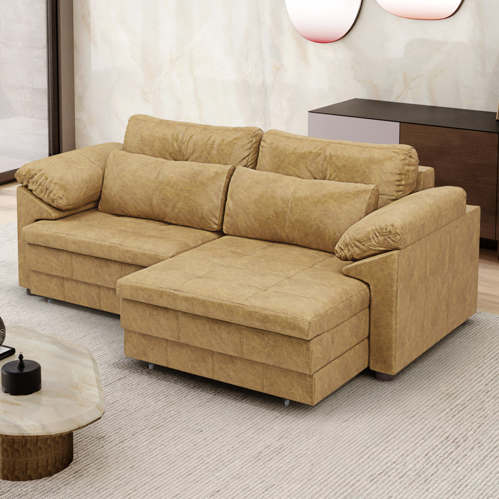 Sofá Retrátil 2 Lugares Para Sala 175cm Dijon Couro Bege S07 - Mpozenato