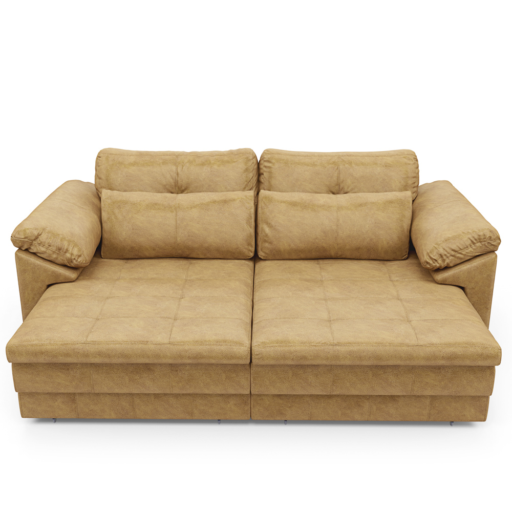 Sofá Retrátil 2 Lugares Para Sala 175cm Dijon Couro Bege S07 - Mpozenato