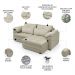 Sofá Retrátil 2 Lugares Para Sala 215cm Dijon Couro Creme S07 - Mpozenato