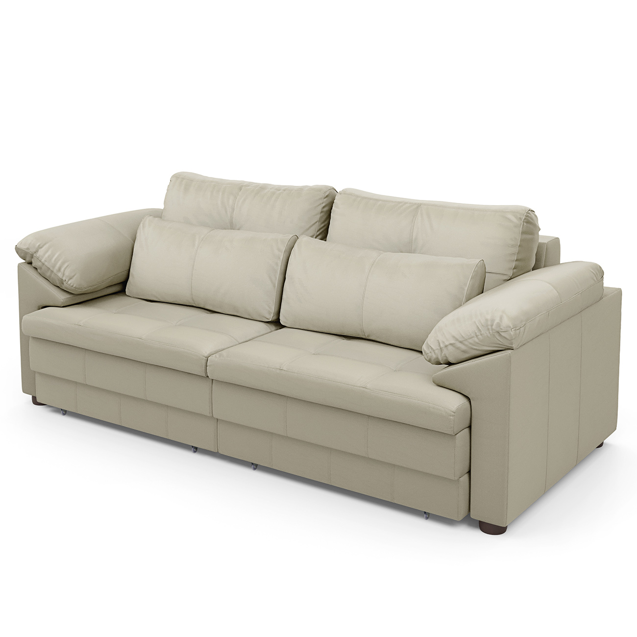 Sofá Retrátil 3 Lugares Para Sala 250cm Dijon Couro Creme S07 - Mpozenato