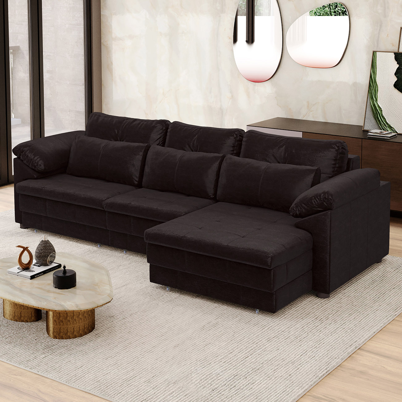 Sofá Retrátil 3 Lugares Para Sala 257cm Dijon Couro Bordô S07 - Mpozenato